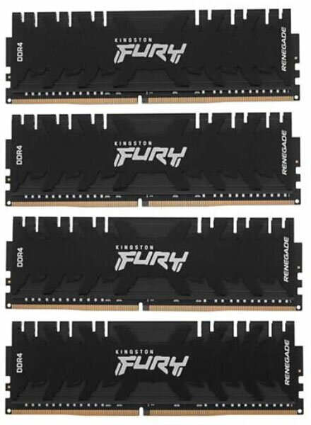 Модуль памяти Kingston Fury Renegade Black DDR4 DIMM 3200MHz PC-25600 CL16 - 32Gb Kit (4x8Gb) KF432C16RBK4/32