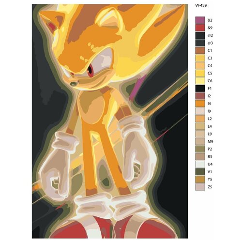 Картина по номерам W-439 Персонаж видеоигр, фильмов и комиксов Sonic (Соник) - Майлз Тейлз Прауэр 40x60