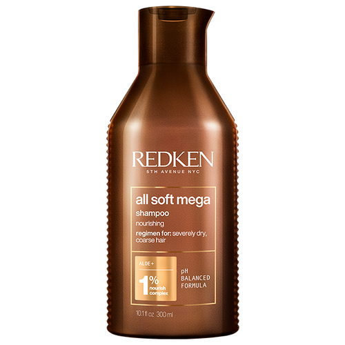 Redken All Soft Mega Шампунь для очищения, питания и смягчения очень сухих и ломких волос, 300 мл