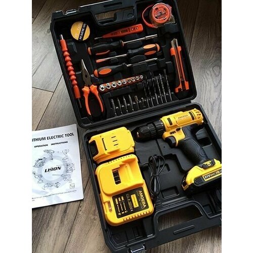 Шуруповерт 21Вольт 2АКБ в хорошем кейсе с набором инструмента AMOEBA 420000₽