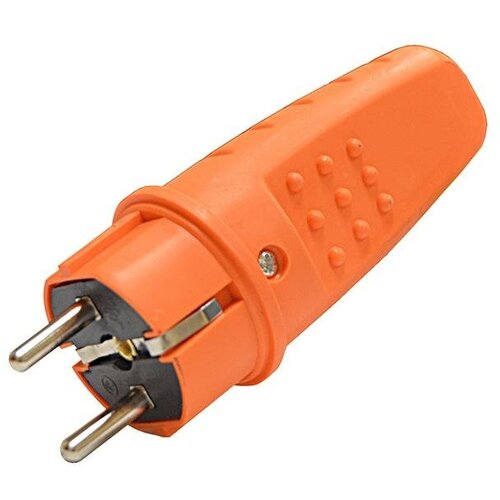 Вилка электрическая прямая 1ф 16А 250В IP44 с заземл. каучук оранж. (еврослот) | код.3031 | Universal (5шт. в упак.) тюльпан баллада оранж лилиецветный 5шт