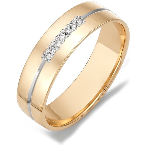 фото Алькор кольцо с бриллиантами из красного золота 12136-100, размер 17