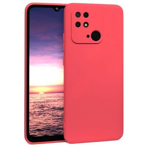 Накладка силиконовая Silicone Cover для Xiaomi Redmi 10C / Poco C40 красная