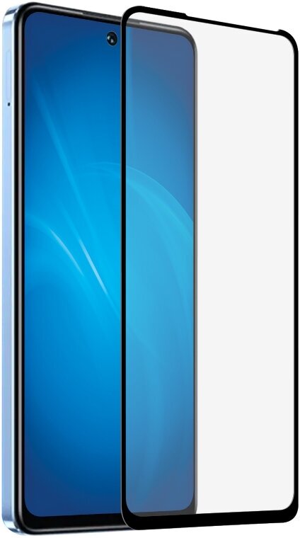 Закаленное стекло с цветной рамкой (fullscreen+fullglue) для Infinix Hot 30/Note 30 (4G)/ Note 30 (5G) DF inColor-13 (black)