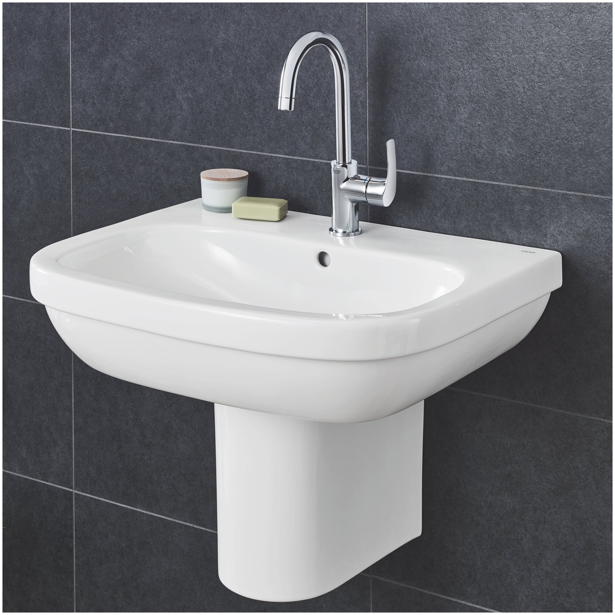 Раковина 65 см, белая, Grohe Euro Ceramic 39323000 - фотография № 12