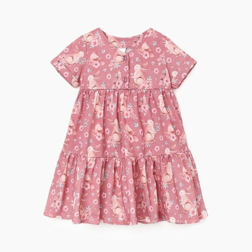 Платье для девочки, цвет розовый, рост 110см комплект для девочки футболка юбка цвет бежевый рост 110см