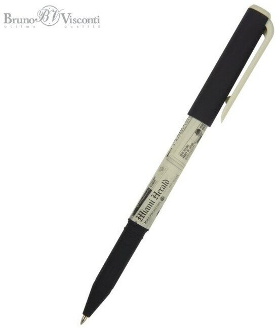 Ручка шариковая BrunoVisconti PrimeWrite "Газета-1", узел 0.7 мм, синие чернила, масляная основа, матовый корпус Soft Touch