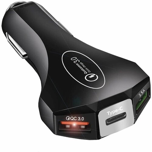 Зарядное устройство автомобильное USB (QC3.0,3500mA) TDS TS-CAU34 Черное