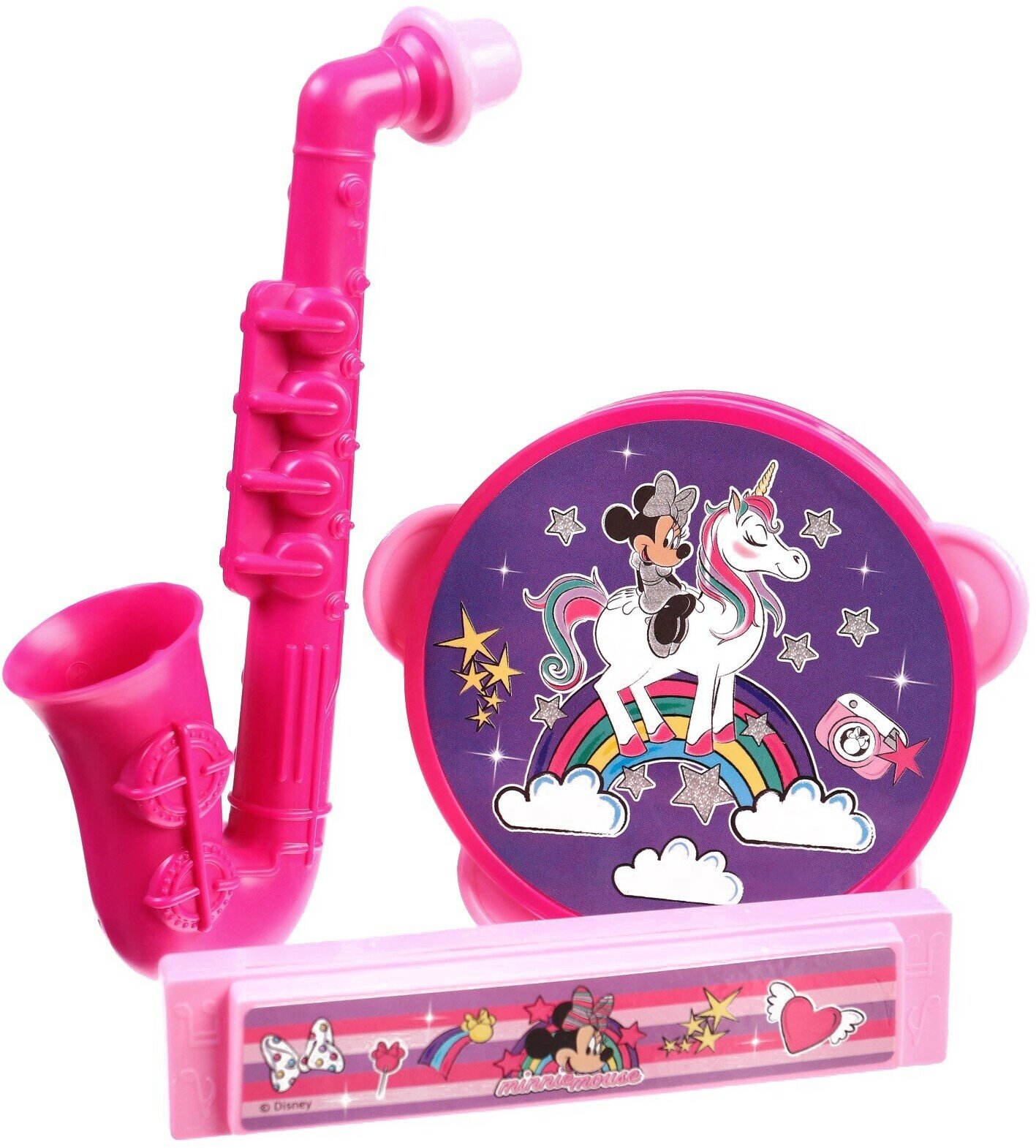 Набор детских музыкальных инструментов 3 предмета, Минни Маус, цвет розовый