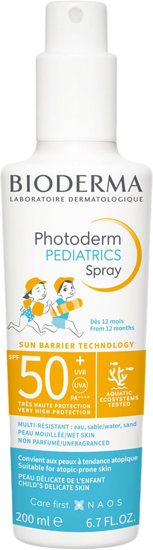 BIODERMA Детский солнцезащитный спрей для лица и тела SPF50+ Photoderm Pediatrics 200 мл