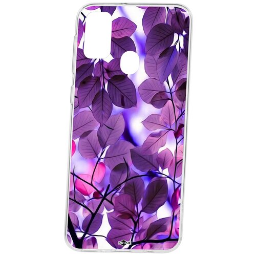 фото Чехол на самсунг м21 silicone kruche print purple leaves кruче