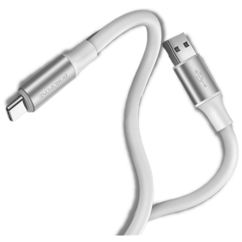Кабель Type-C - Type-C Borofone BX82 Bountiful, 1.0м, 3.0A, 60Вт, PD, QC 3.0, цвет: белый