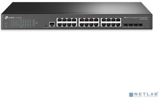 TP-Link TL-SG3428 Управляемый коммутатор JetStream уровня 2+ с 24 гигабитными портами RJ45 и 4 портами SFP