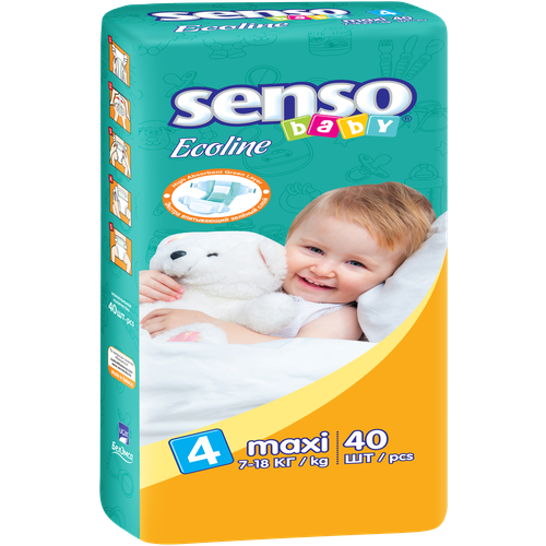 Подгузники «Senso baby» Ecoline Maxi (7-18 кг), 40 шт