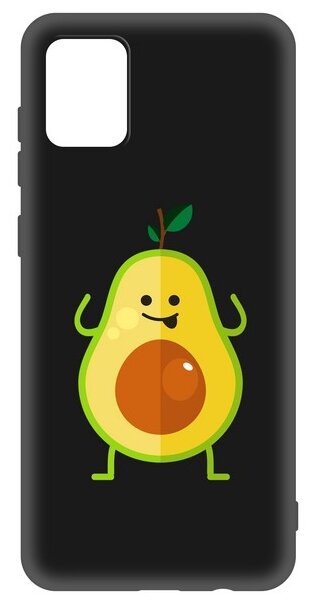 Чехол-накладка Krutoff Soft Case Авокадо Веселый для Samsung Galaxy A31 (A315) черный