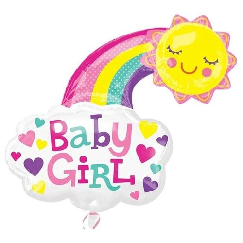 фото Шар фольгированный 29" "радуга в облаке", цвет розовый, набор 5 шт. 5306648 сима-ленд