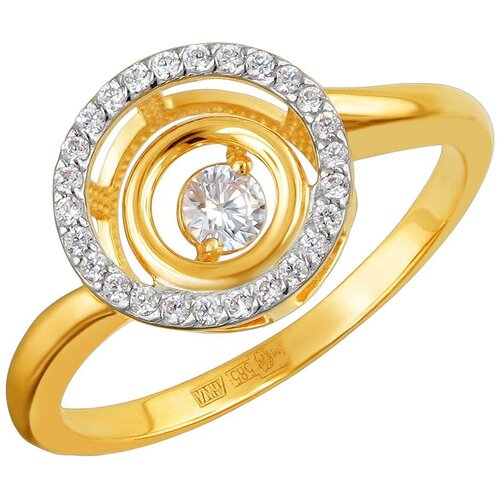 фото Эстет кольцо с 27 фианитами из жёлтого золота 01к1311863р, размер 19