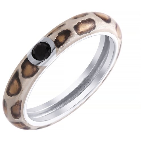 фото Element47 кольцо из серебра 925 пробы с кубическим цирконием и эмалью 11012ra2_ko_enam_001_wg, размер 16.5