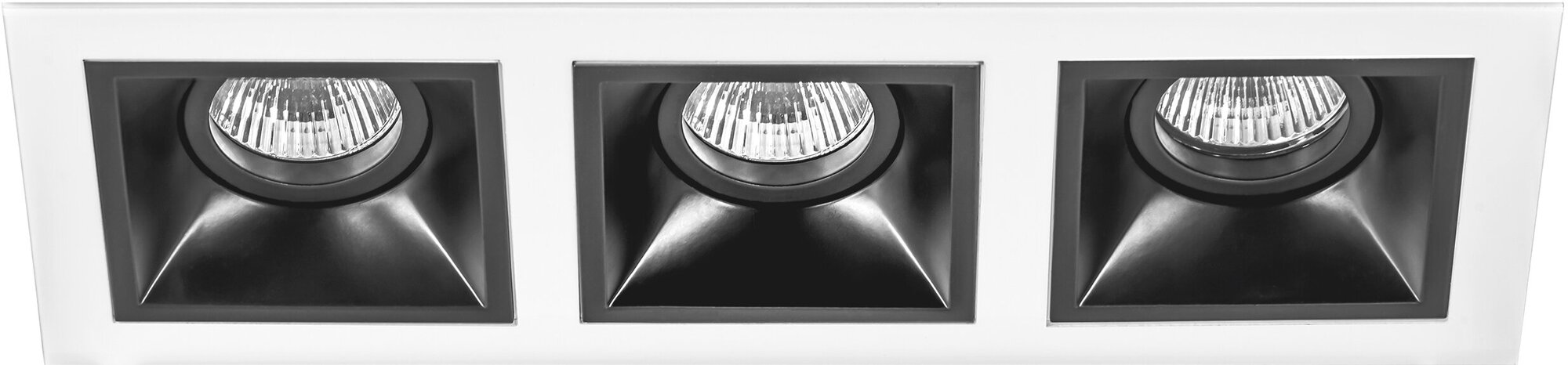Точечный светильник встроенный черно-белый Lightstar Domino D536070707