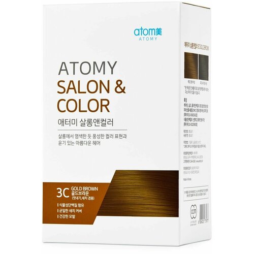 Atomy краска для волос корейская Salon&Color 3C золотой коричневый