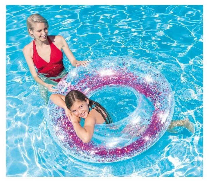 Круг надувной Intex Прозрачный блеск 107*27см в ассортименте - фото №6