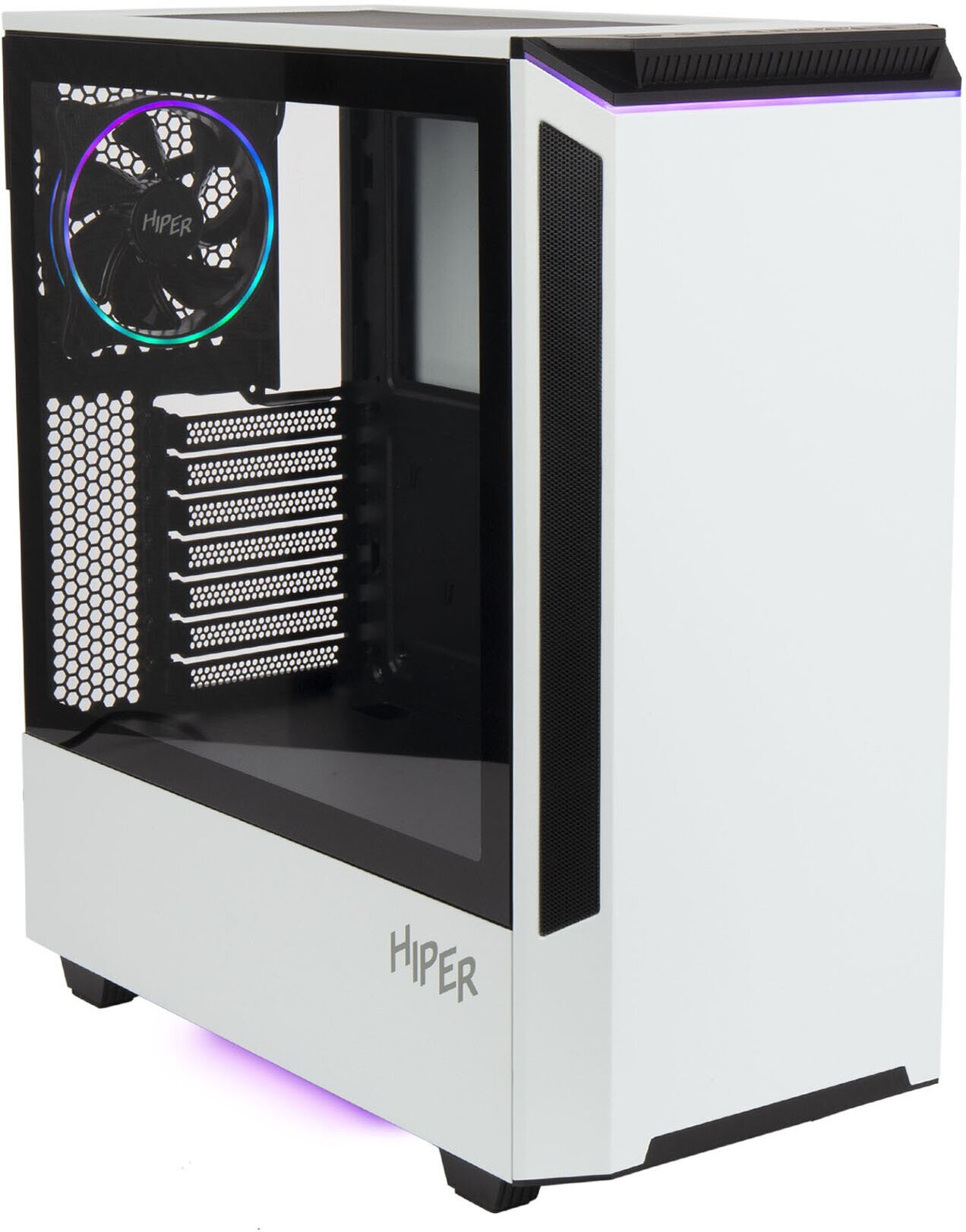 Корпус Hiper PW81 белый без БП ATX 4x120mm 2xUSB2.0 2xUSB3.0 audio bott PSU