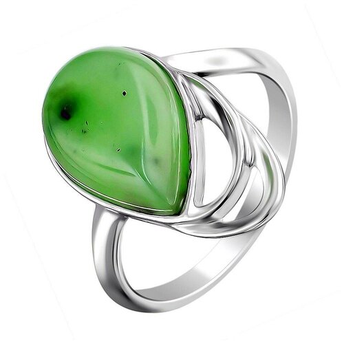 фото Эстет кольцо с нефритами из серебра 51к450083, размер 17