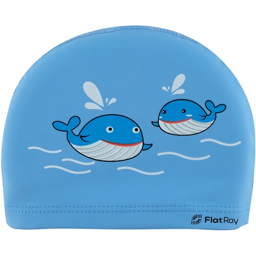 фото Детская шапочка для плавания flat ray kids comfort pu swim cap (синий)