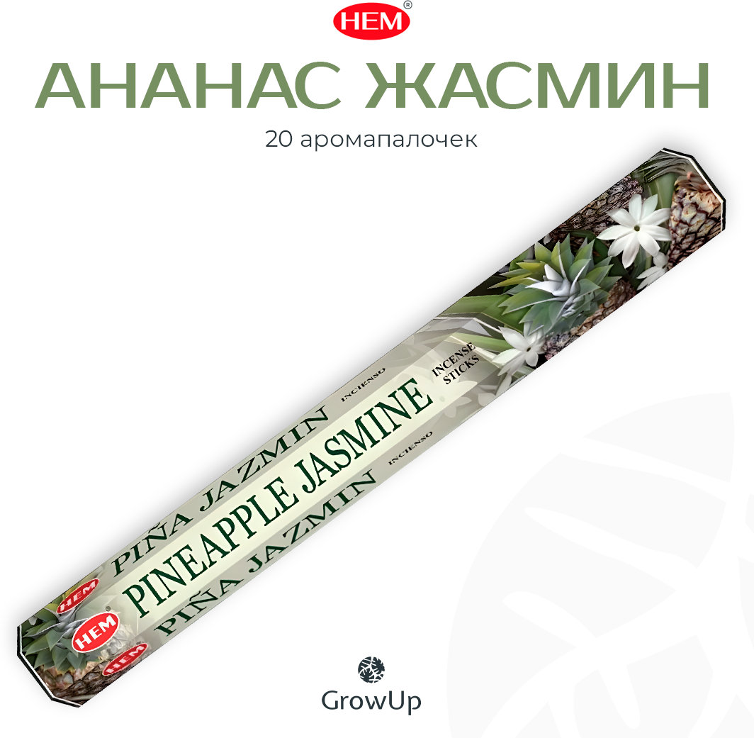 Палочки ароматические благовония HEM ХЕМ Pineapple Jasmine Ананас Жасмин 20 шт