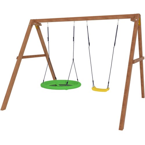 Деревянные качели с качелями гнездо Свиби