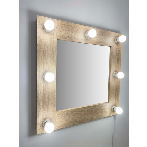 Гримерное зеркало BeautyUp 60/60 с комплектом лампочек цвет 