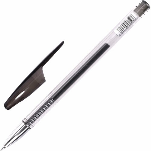 Ручка гелевая ERICH KRAUSE R-301 Original Gel, черная, корпус прозрачный, узел 0,5 мм, линия письма 0,4 мм, 42721 Комплект - 24 шт.