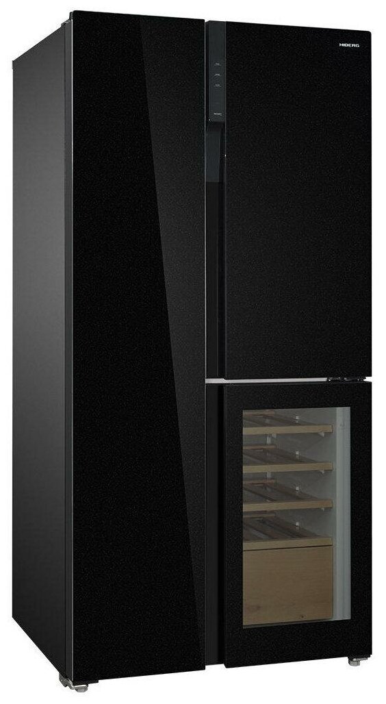 Холодильник HIBERG RFS-700DX NFGB inverter Wine, черный