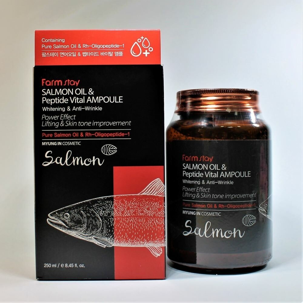 Сыворотка с лососевым маслом и пептидами FarmStay Salmon Oil Peptide Ampoule 250мл