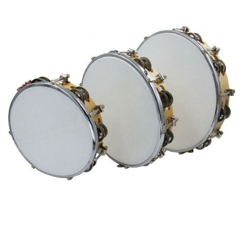 AP Percussion LTH8-12 Тамбурин с мембраной 8, 2 ряда бубенцов hlt 082 тамбурин круглый без кожи 8 деревянный 2 ряда бубенцов dadi