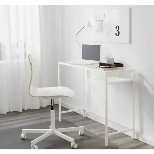 Стол для ноутбука Витшё Икеа, белый/стекло100x36 см