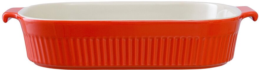 Блюдо форма для запекания керамическое Soft Ripples с ручками, 29,2х18,2 см, красное Liberty Jones, LJ000064