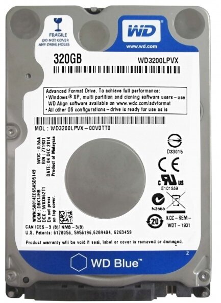 Жесткий диск Western Digital WD3200LPVX 320Gb 5400 SATAIII 2,5" HDD