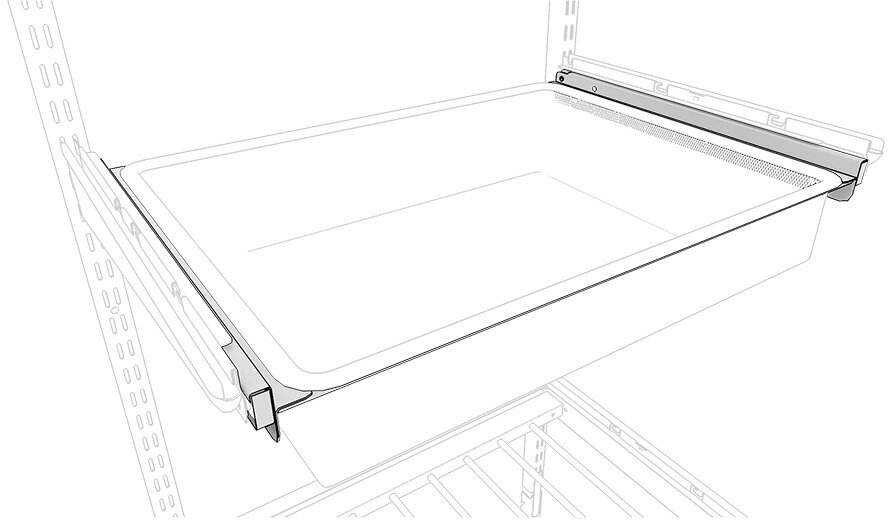 Рама выдвижная для мелкосетчатых корзин металлическая белая 603х406 мм Титан-GS - фотография № 2
