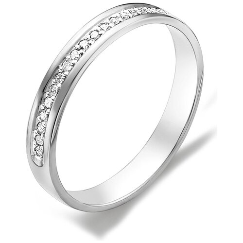 фото Алькор кольцо с бриллиантами из белого золота 585 пробы 12015-200, размер 17