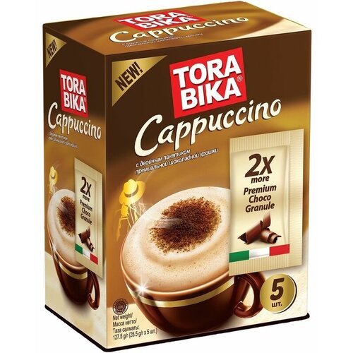 Растворимый кофе Tora bika Cappuccino с шоколадной крошкой, в пакетиках, 5 уп., 127.5 г