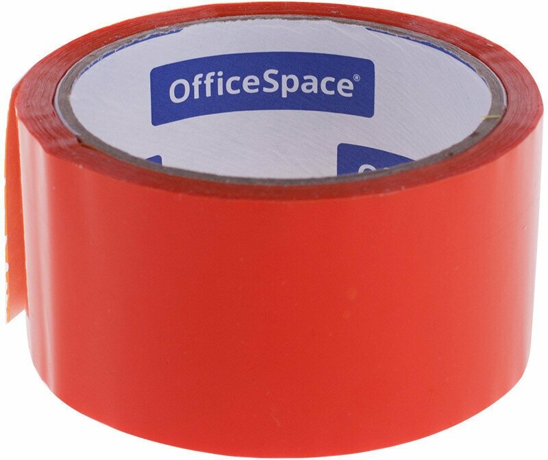 Клейкая лента упаковочная OfficeSpace, 48мм*40м, 45мкм, оранжевая, ШК, 212006