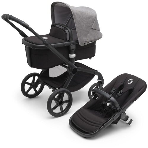 Детская коляска 2 в 1 Bugaboo Fox5 Black/Midnight black/Grey Melange коляска 2 в 1 bugaboo bee6 alu grey grey melange black