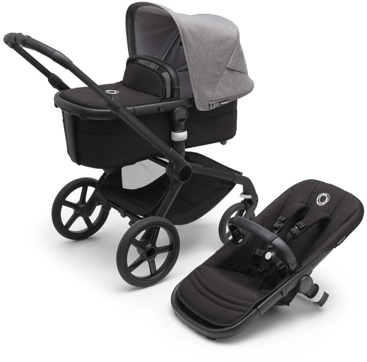 Детская коляска 2 в 1 Bugaboo Fox5 Black/Midnight black/Grey Melange