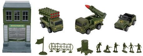 Набор игровой Военная база, 3 машинки Junfa - фото №2