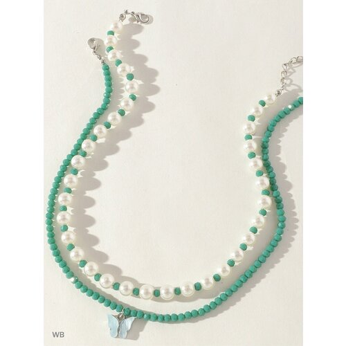 Чокер, агат, зеленый