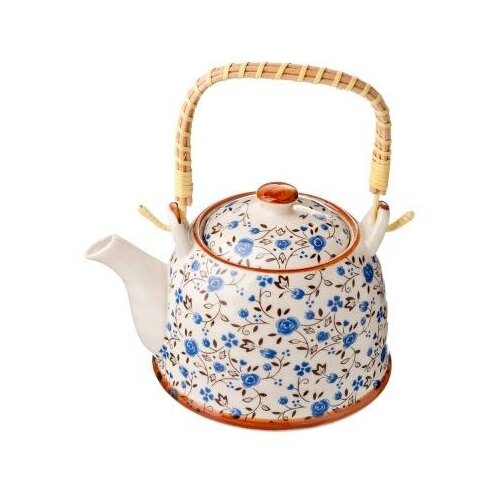 фото Чайник заварочный 900 мл с бамбуковой ручкой, фарфор millimi