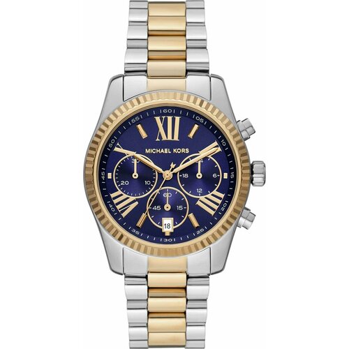 Наручные часы MICHAEL KORS Наручные женские часы MICHAEL KORS желтое золото с синим циферблатом, серебряный, синий
