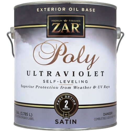 Полиуретановый лак для наружных работ ZAR Exterior Oil Base Poly Ultraviolet 3,78 л Полуматовый 34113