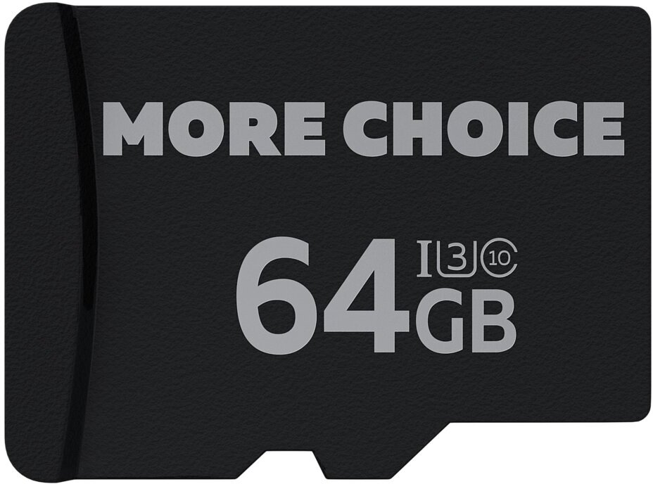 Карта памяти 64Gb Micro-SD More choice Class10 V10 MC64 Black White